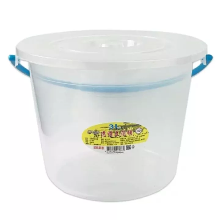透明豆花桶附蓋 3L